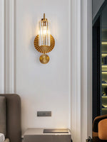 Gold Plate Crystal Wall Lamp