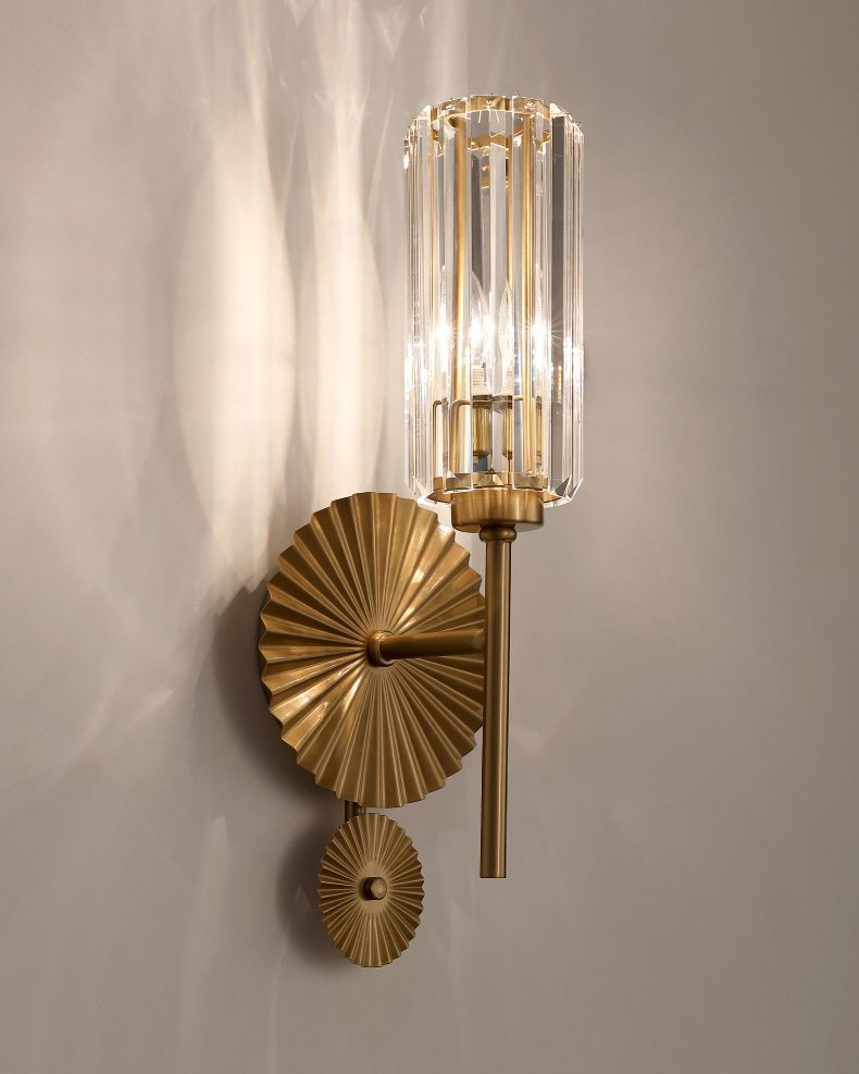 Gold Plate Crystal Wall Lamp