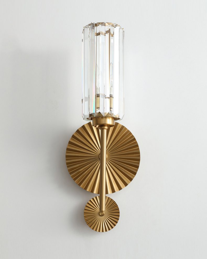Gold Plate Crystal Wall Lamp