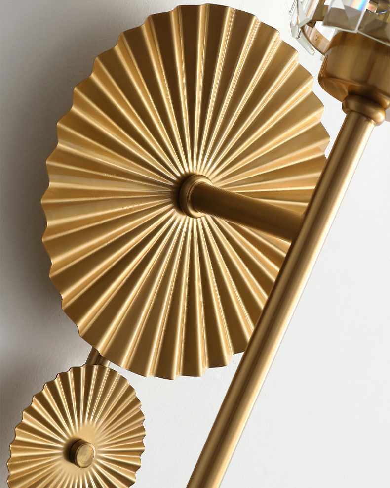 Gold Plate Crystal Wall Lamp