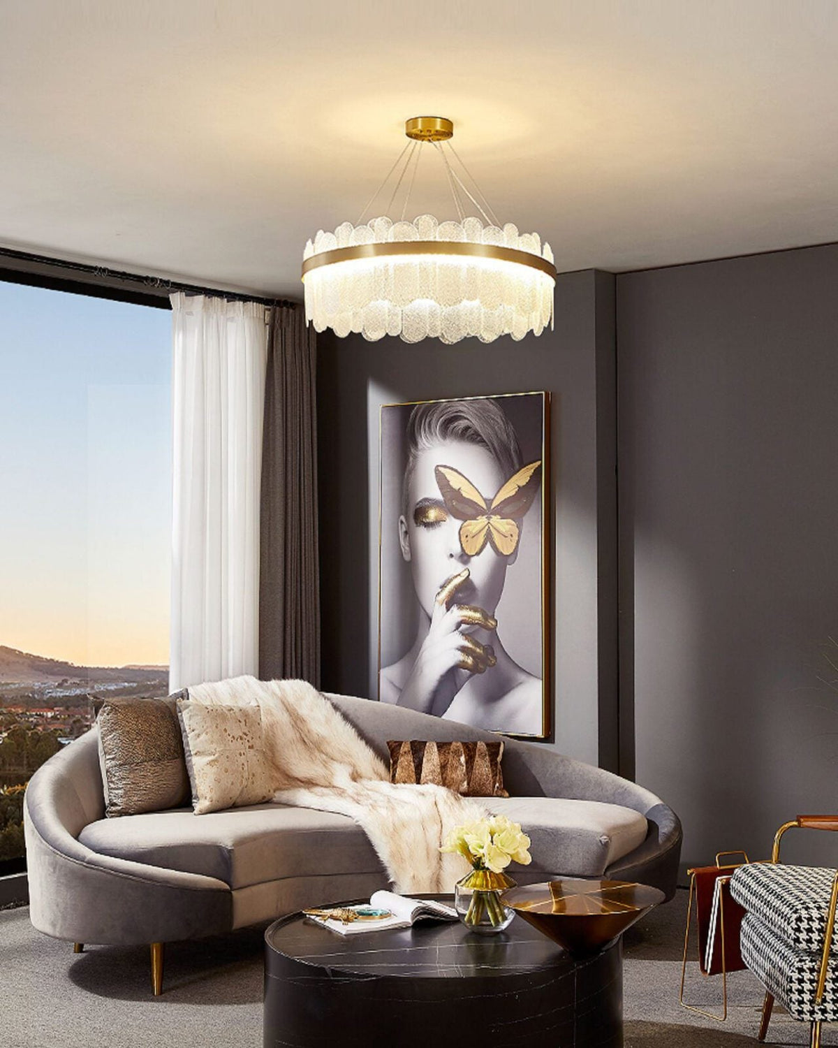 Gold Ring Chandelier