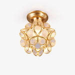 Golden Bloom Flush Mount Ceiling Light in Brass and Glass for Modern Interiors