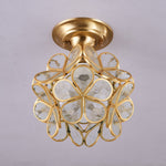 Golden Bloom Flush Mount Ceiling Light in Brass and Glass for Modern Interiors
