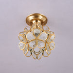Golden Bloom Flush Mount Ceiling Light in Brass and Glass for Modern Interiors