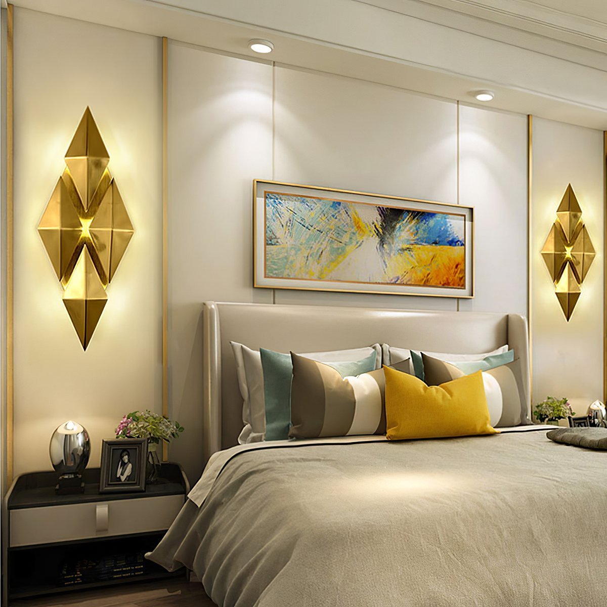 Golden Honeycomb LED Wall Light