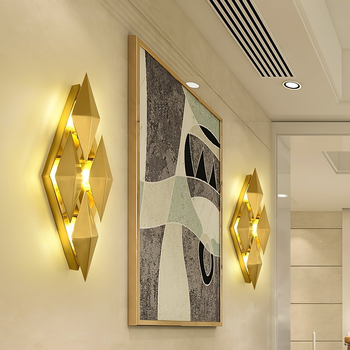 Golden Honeycomb LED Wall Light