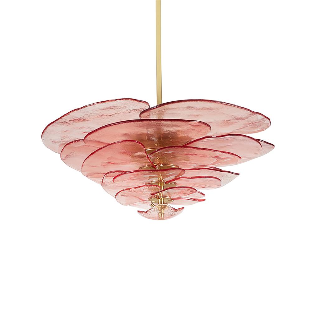 Petals Glass Chandelier – Hand-Blown Art Glass Pendant Light in Gold