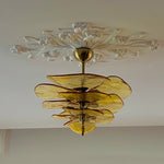 Petals Glass Chandelier – Hand-Blown Art Glass Pendant Light in Gold