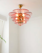 Petals Glass Chandelier – Hand-Blown Art Glass Pendant Light in Gold