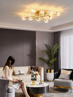 Golden Rubik’s Cube Ceiling Lamp