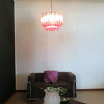 Gorgeous Murano Quadriedri Prisms Amatyst Chandelier