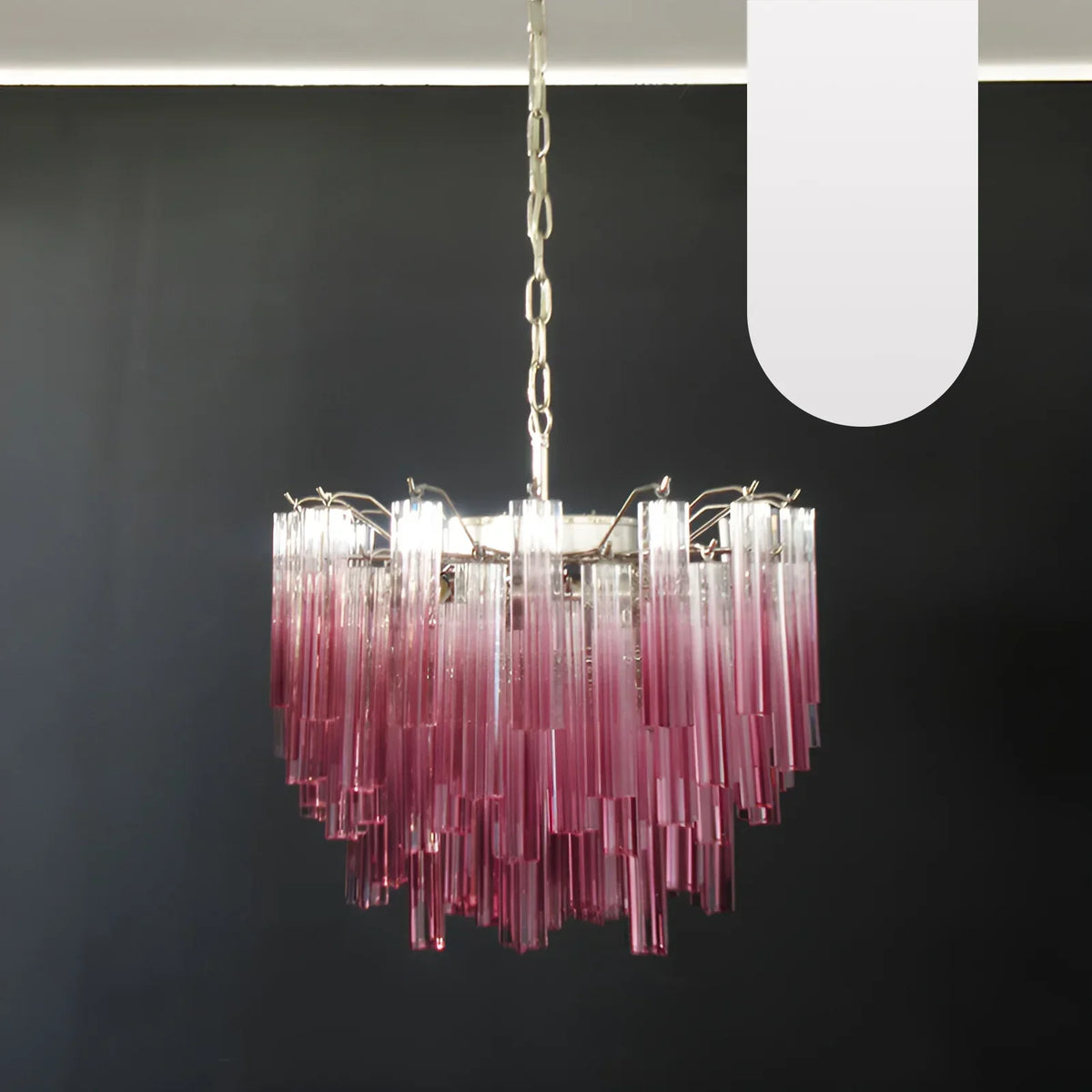Gorgeous Murano Quadriedri Prisms Amatyst Chandelier