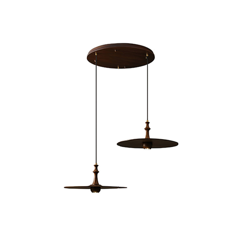 Spindle Disc Wood Pendant Light – Modern Minimalist Ceiling Lamp