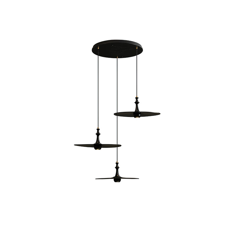Spindle Disc Wood Pendant Light – Modern Minimalist Ceiling Lamp