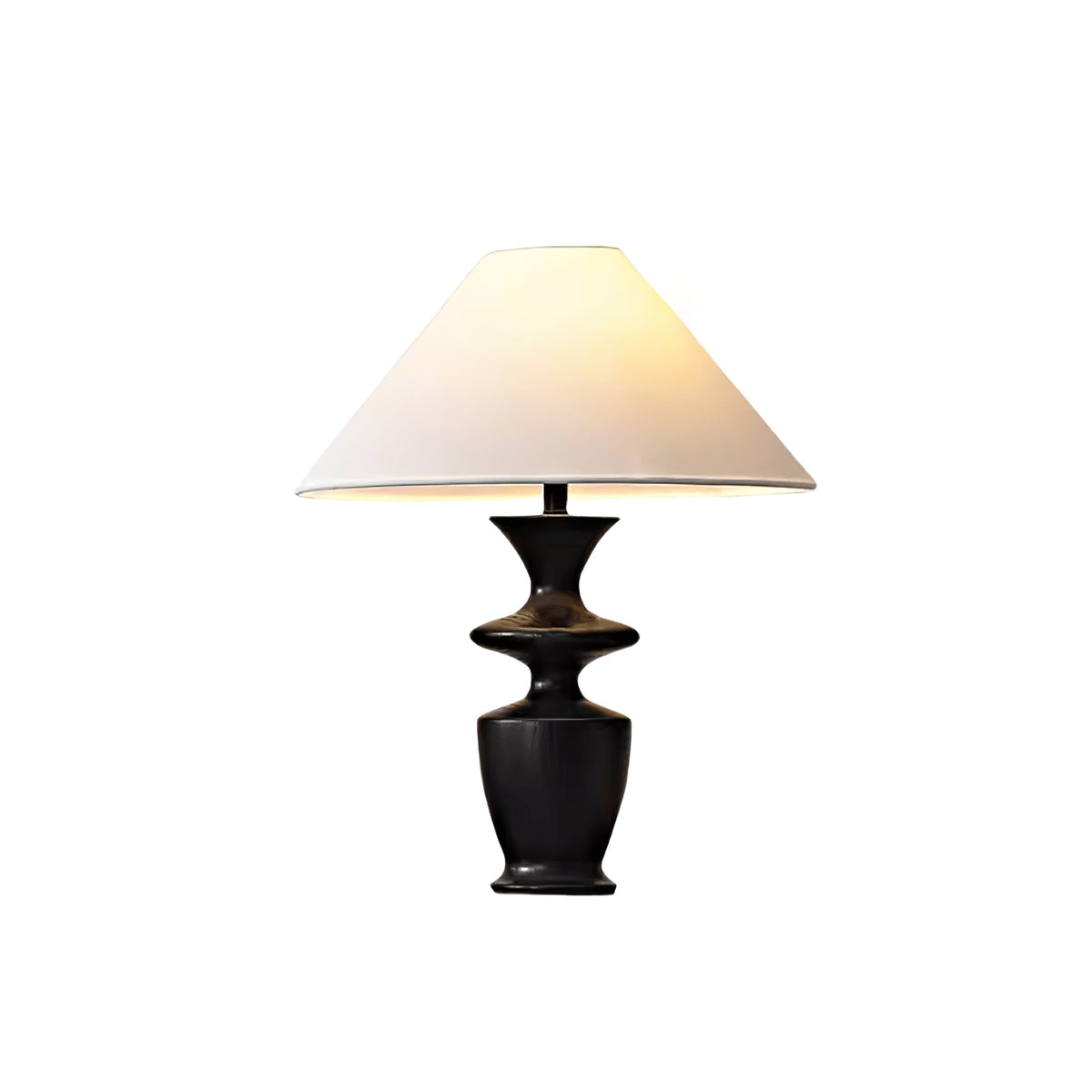 Grace Wood Table Lamp – Modern Designer Bedside Lighting with Fabric Shade