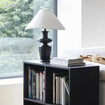 Grace Wood Table Lamp – Modern Designer Bedside Lighting with Fabric Shade