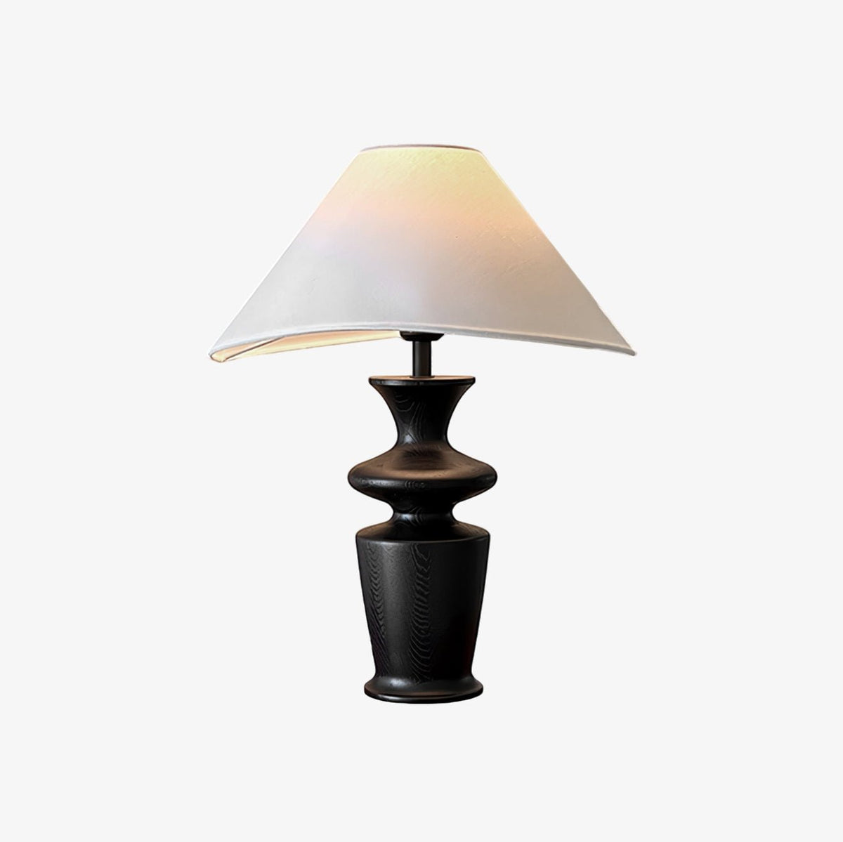 Grace Wood Table Lamp – Modern Designer Bedside Lighting with Fabric Shade