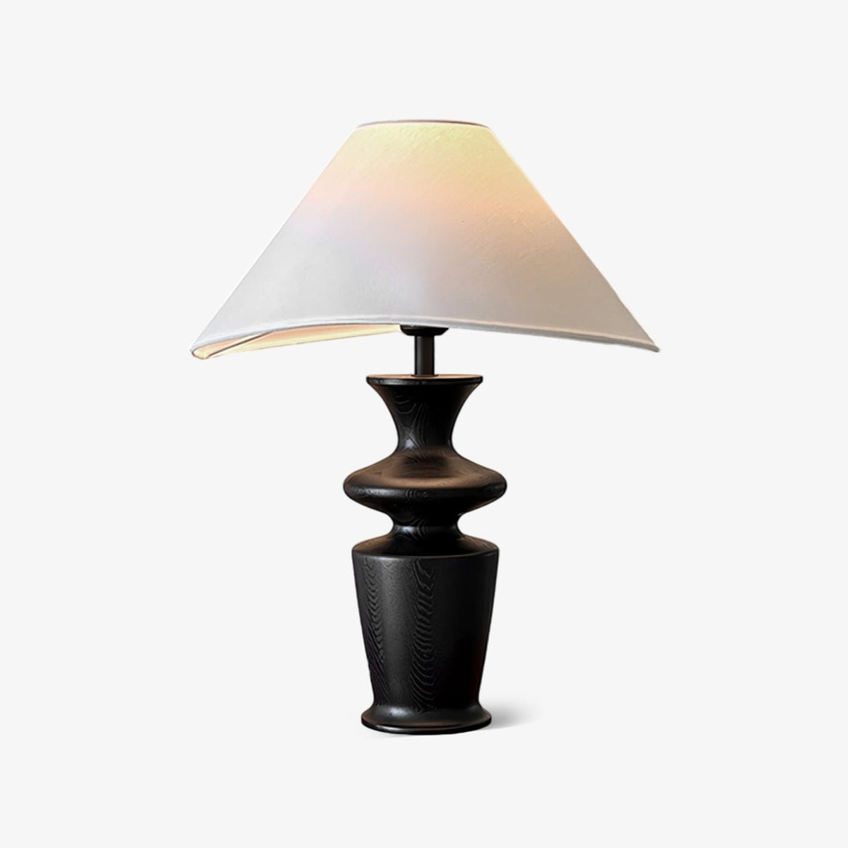 Grace Wood Table Lamp – Modern Designer Bedside Lighting with Fabric Shade