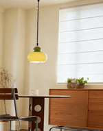 Gradient Glass Coil Pendant Light – Artisan Glass Pendant for Dining & Living Spaces