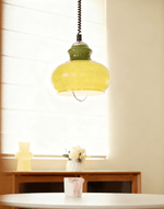 Gradient Glass Coil Pendant Light – Artisan Glass Pendant for Dining & Living Spaces