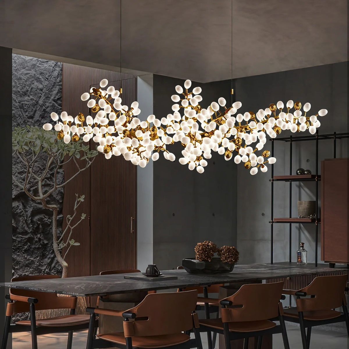 Selene Droplet Chandelier – Hand-Blown Murano Glass Pendant Light