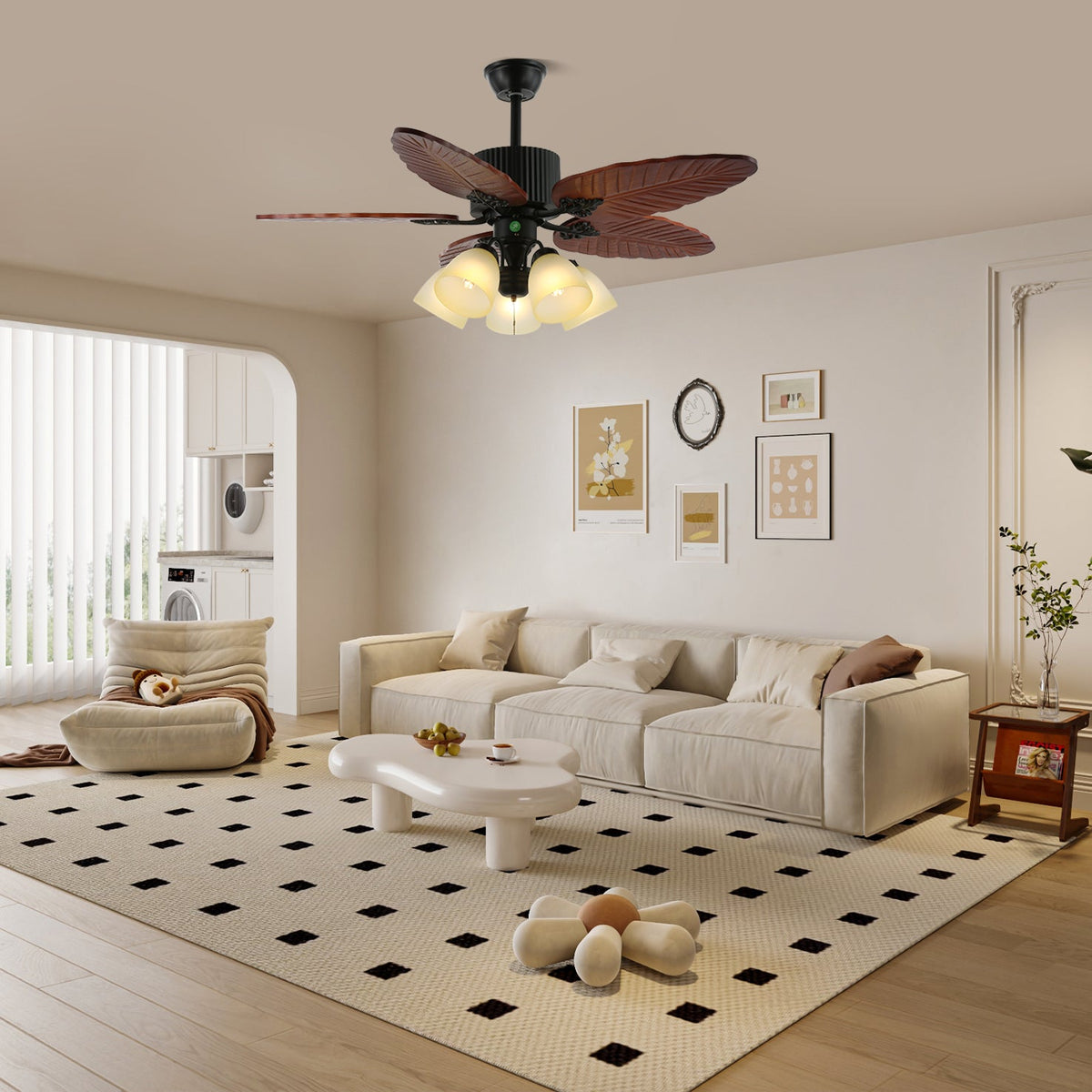 Banana Leaf Designer Ceiling Fan Light with LED, 42" & 52"