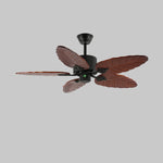 Banana Leaf Wood Ceiling Fan with Integrated LED Light for Tropical Interiors