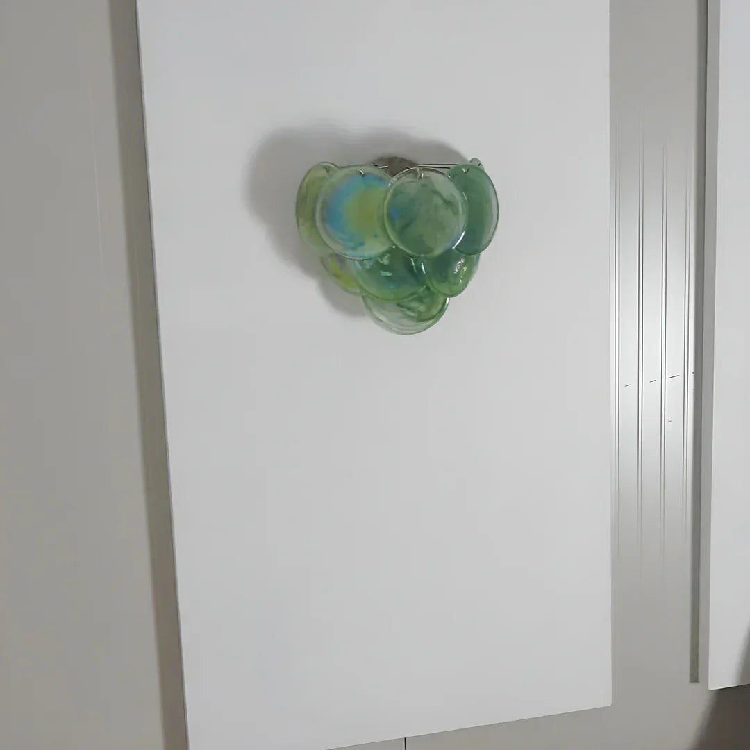 Green Murano Disc Wall Sconce