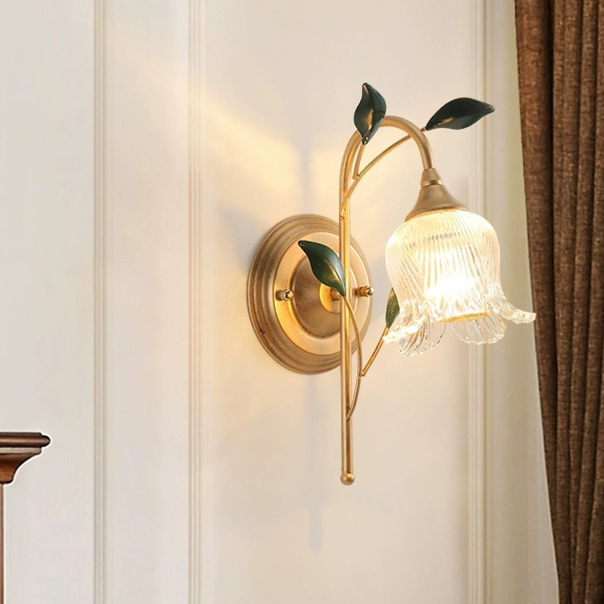 Green Leaf Floral Wall Light