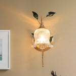 Green Leaf Floral Wall Light