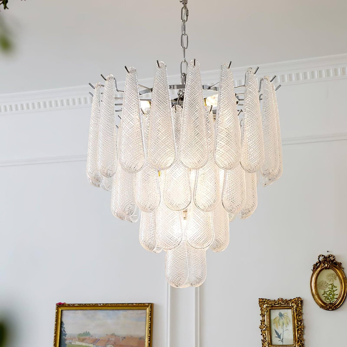 grid-glass-waterfall-chandelier