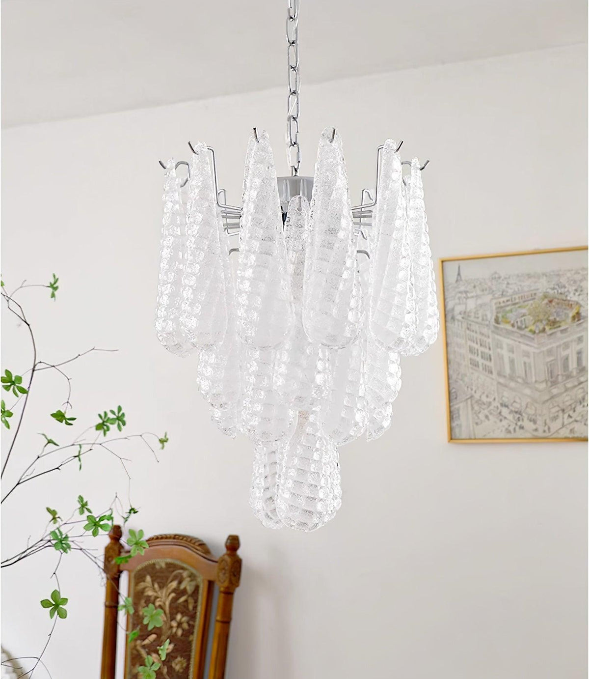 grid-glass-waterfall-chandelier