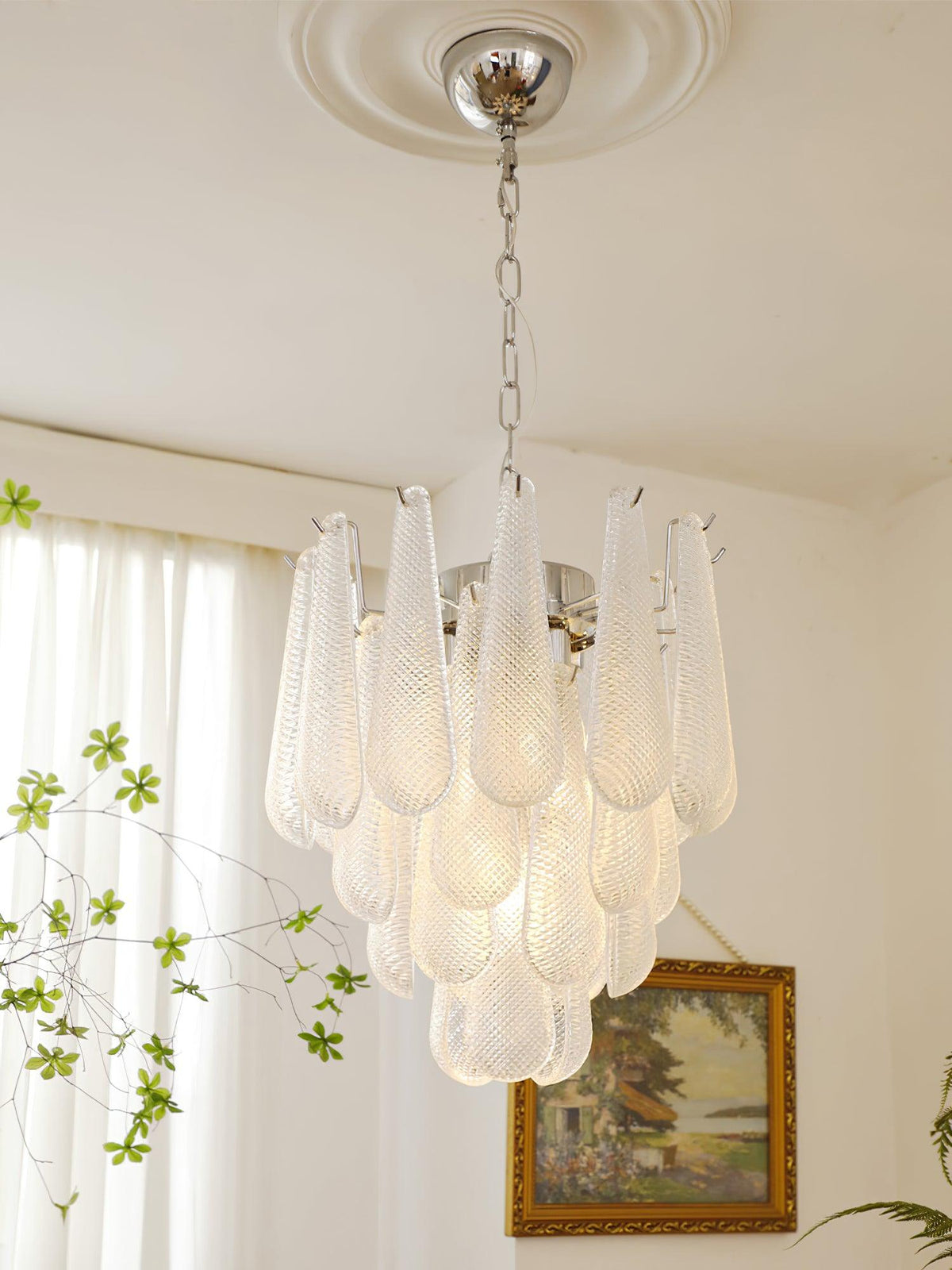 grid-glass-waterfall-chandelier