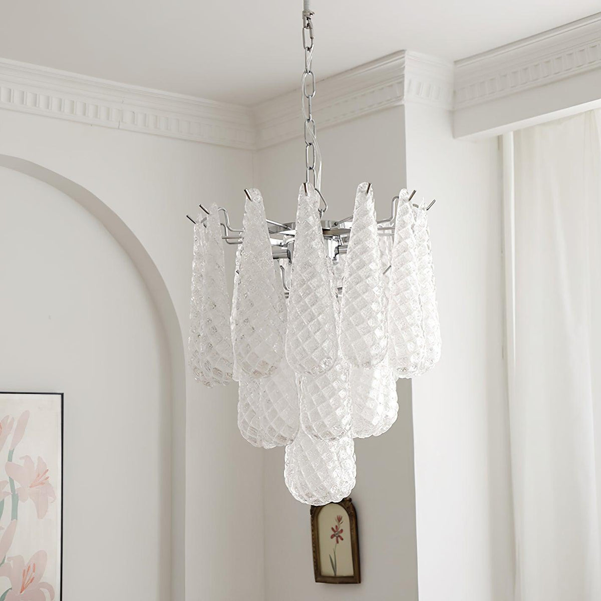 grid-glass-waterfall-chandelier