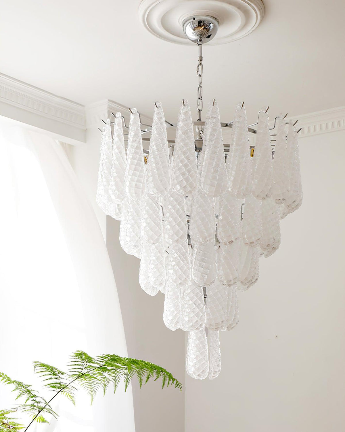 grid-glass-waterfall-chandelier