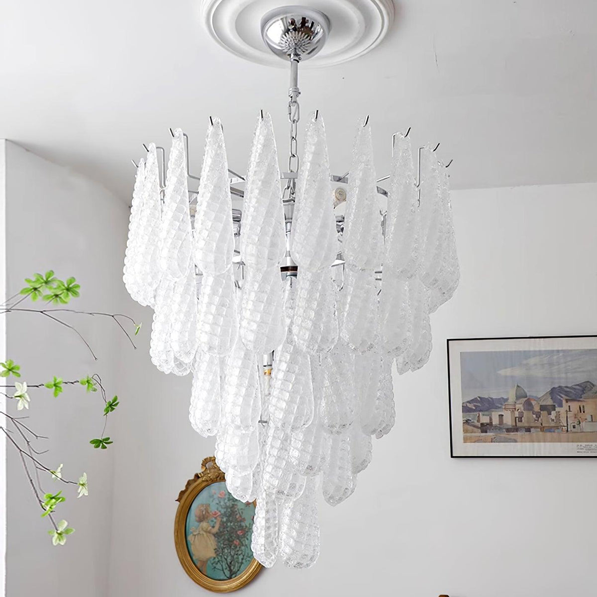 grid-glass-waterfall-chandelier