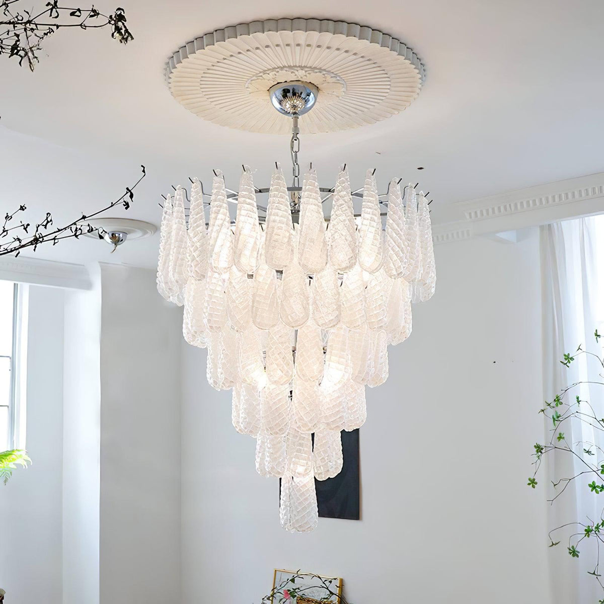 grid-glass-waterfall-chandelier