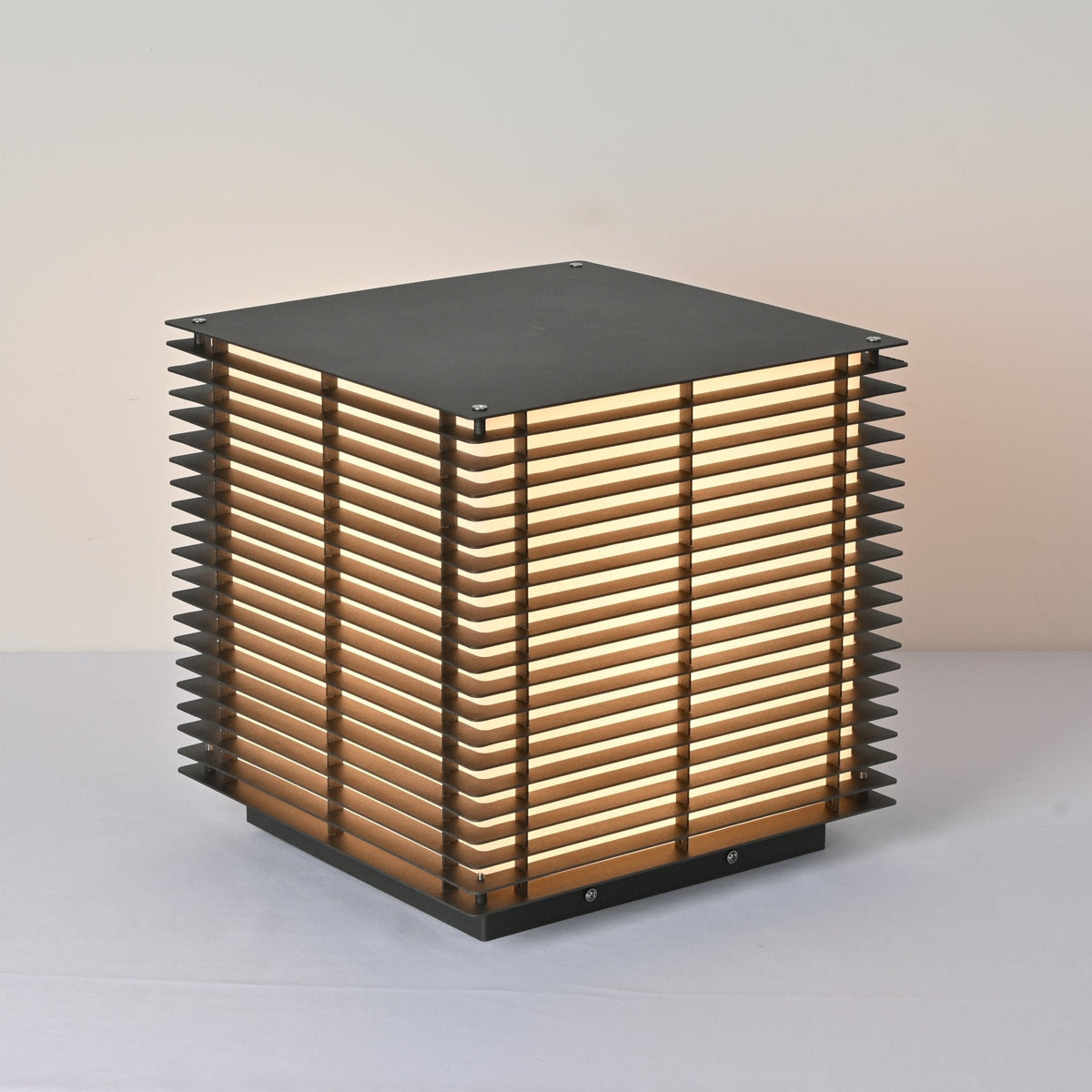 Grid Post Outdoor Light — Weatherproof Matte Black LED Post Lamp