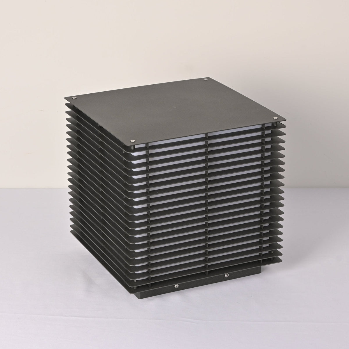 Grid Post Outdoor Light — Weatherproof Matte Black LED Post Lamp