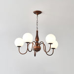 Grove Balls Chandelier – Frosted Glass & Copper-Tone Metal Pendant Light