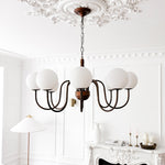 Grove Balls Chandelier – Frosted Glass & Copper-Tone Metal Pendant Light