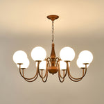 Grove Balls Chandelier – Frosted Glass & Copper-Tone Metal Pendant Light