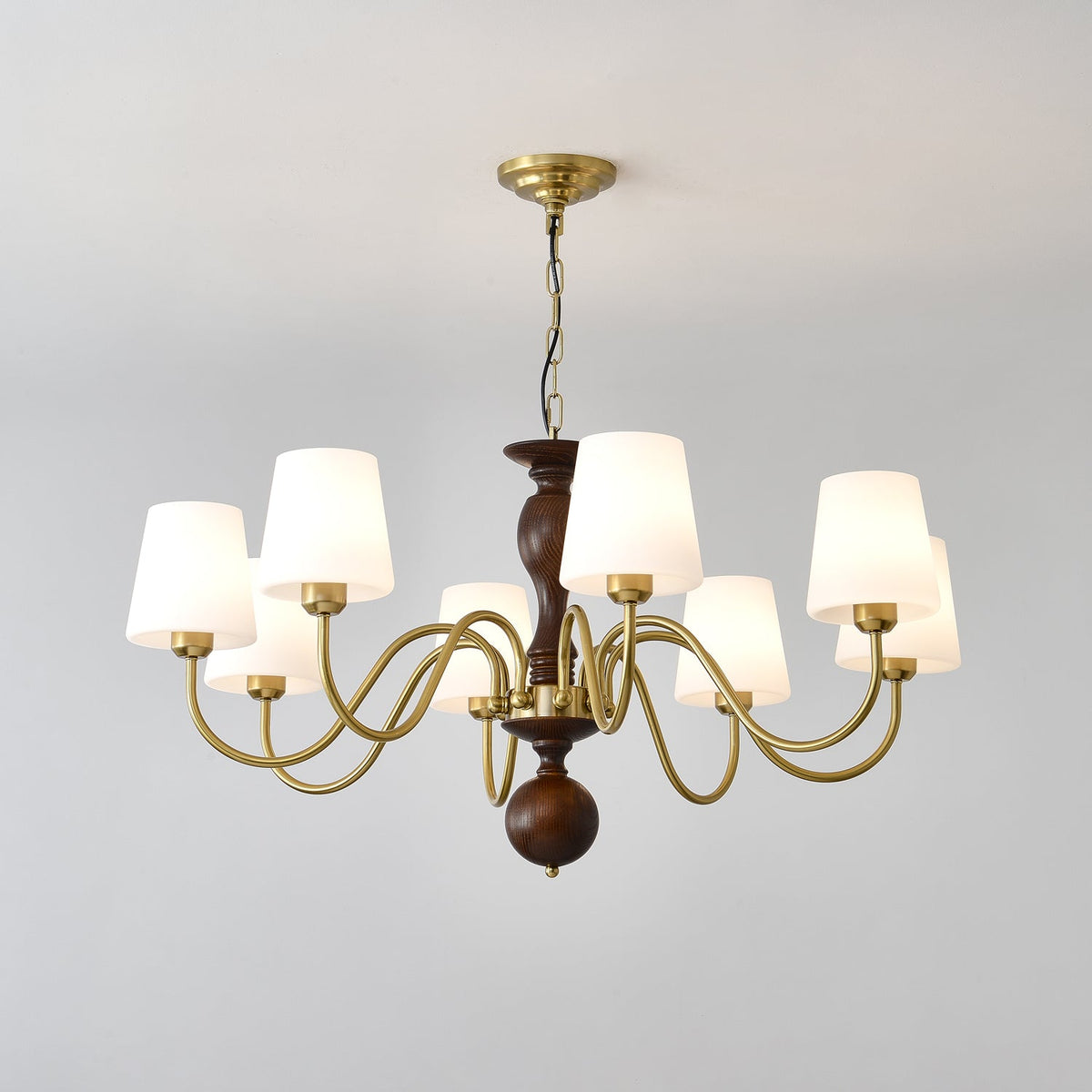 Grove Haven Wood and Brass Chandelier for Dining Room and Living Room