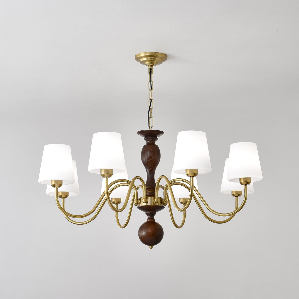 Grove Haven Wood and Brass Chandelier for Dining Room and Living Room