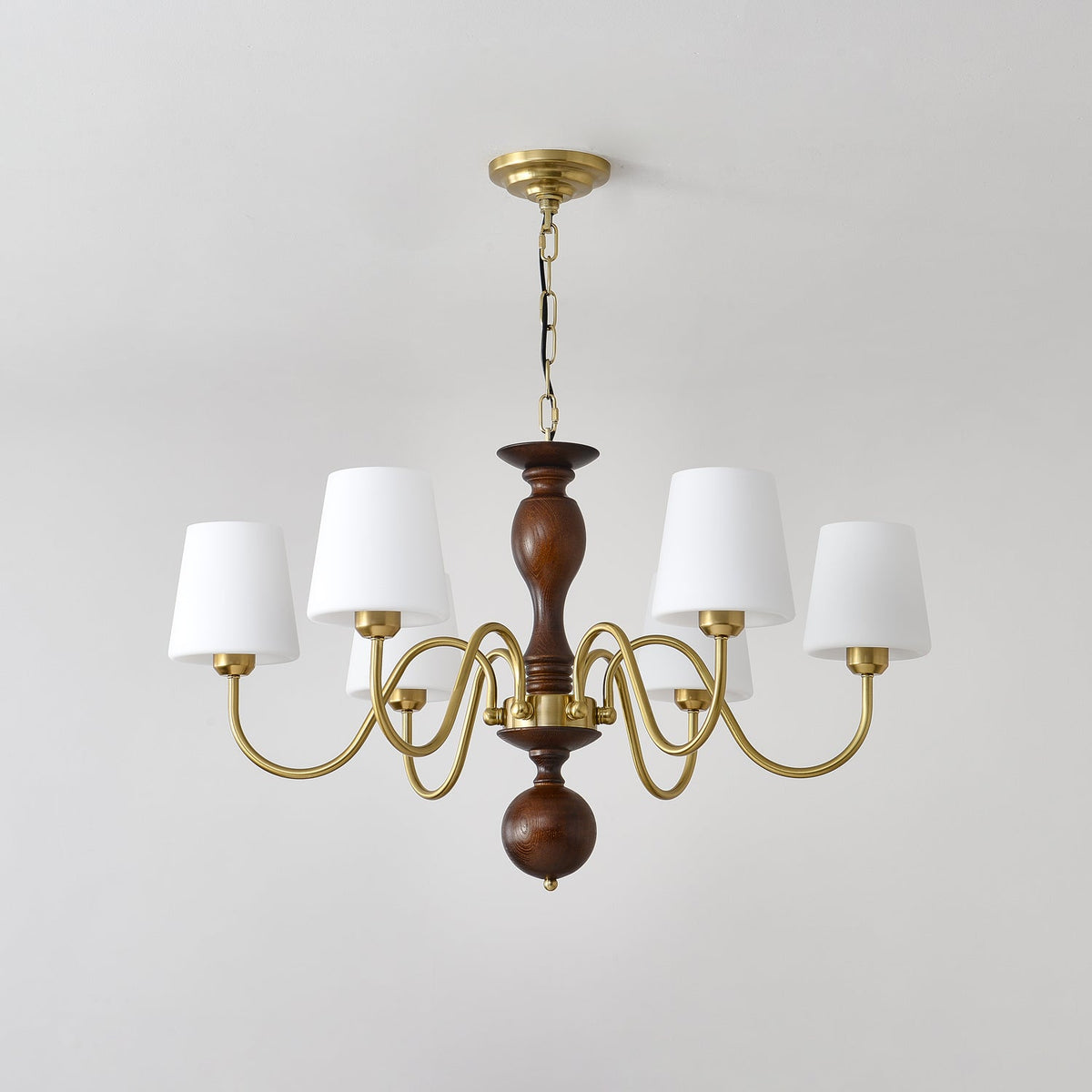 Grove Haven Wood and Brass Chandelier for Dining Room and Living Room