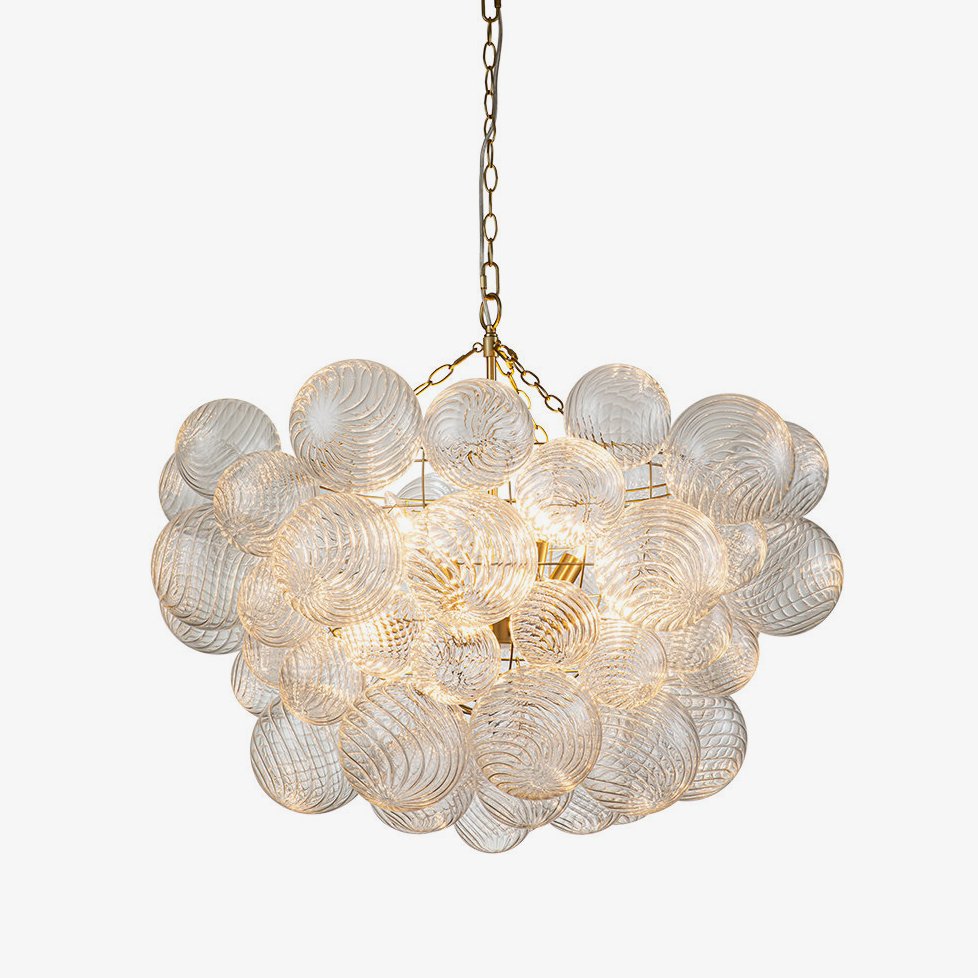 Lumière Cascade Glass Ball Chandelier – Modern Sculptural Pendant Light