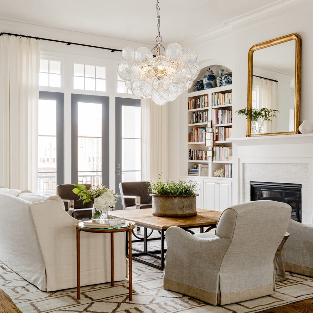 Lumière Cascade Glass Ball Chandelier – Modern Sculptural Pendant Light