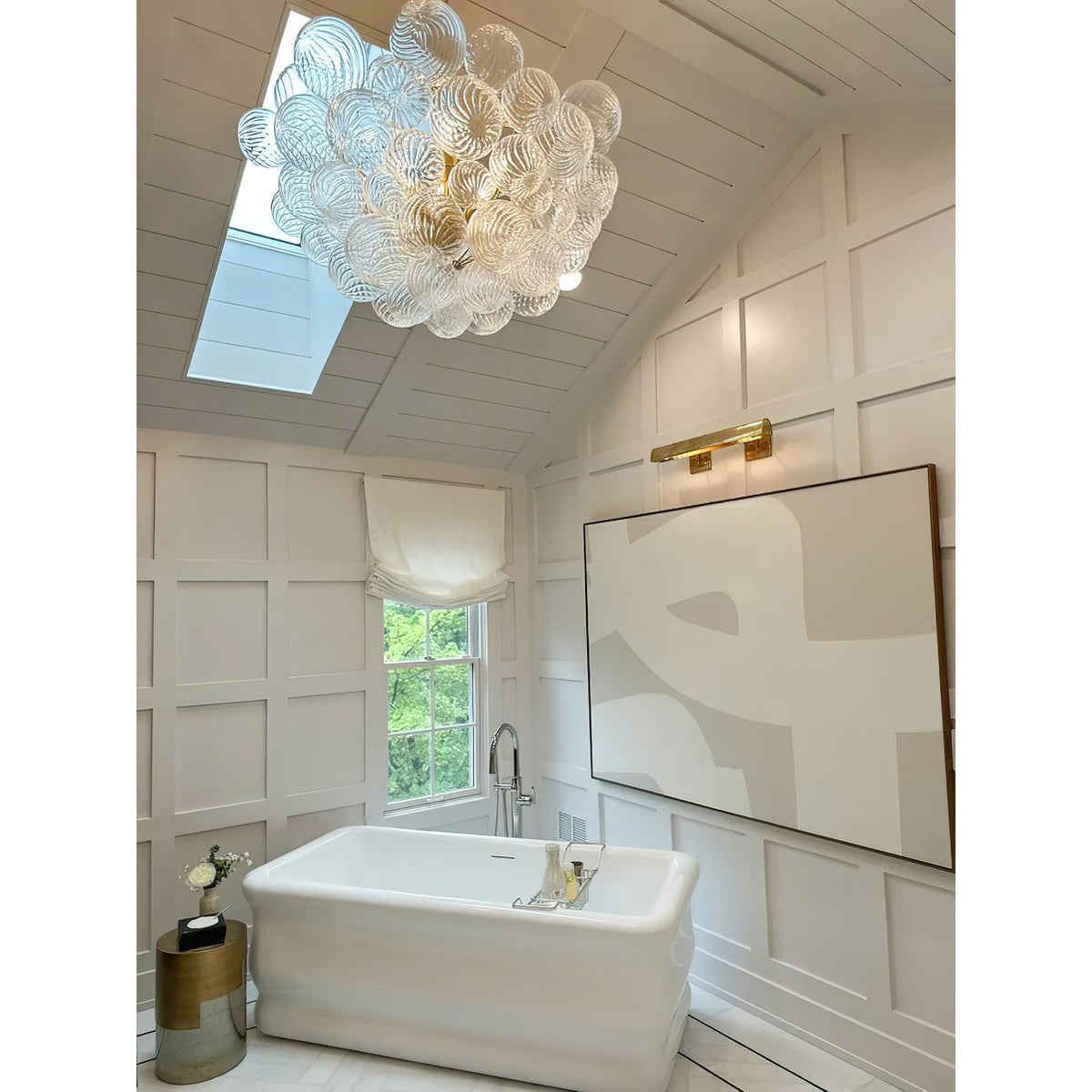 Lumière Cascade Glass Ball Chandelier – Modern Sculptural Pendant Light