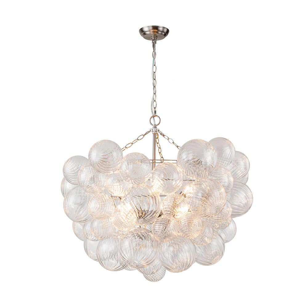 Lumière Cascade Glass Ball Chandelier – Modern Sculptural Pendant Light