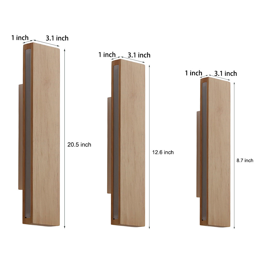 Rotatable Rectangular Wood Led Wall Lamp Ha076016